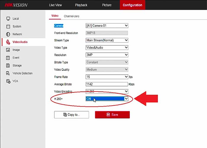 فعالسازی H265+ در هایک ویژن